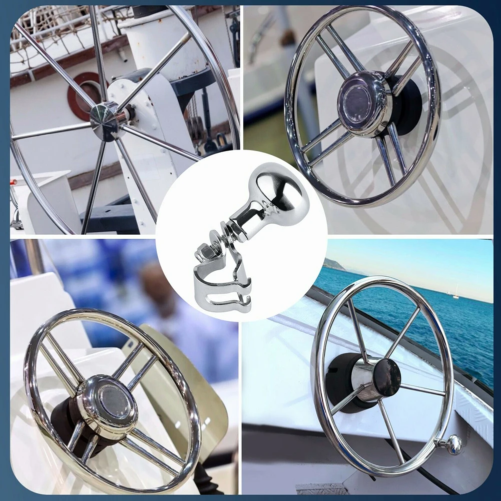 

Control Knob Steering Wheel Knob Bearing-mounted Boat Marine Clamp On Forklift Stainless Steel For Boat Marine Accessories