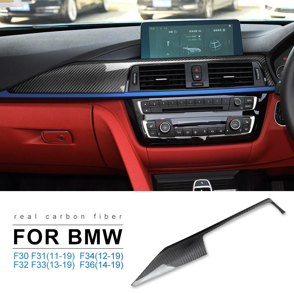 

Накладка из углеродного волокна для BMW F30 F31 F32 F36, центральная консоль автомобиля, крышка панели приборной панели, защитная наклейка, авто аксессуары для интерьера