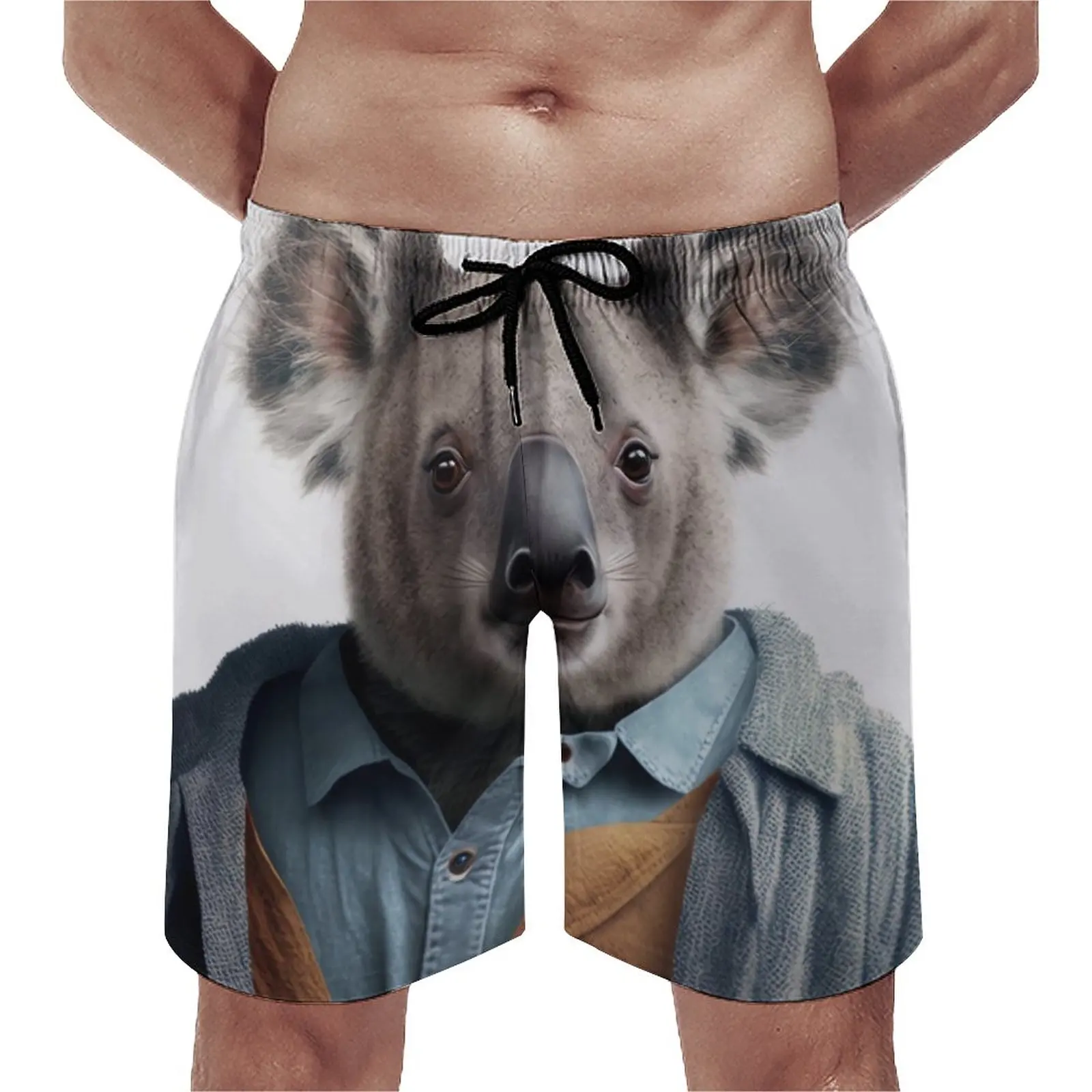 

Koala Board Shorts Summer Amazing Portraits Dapper Clothing Retro Beach Shorts Sports Fitness Quick Drying Custom Swim Trunks