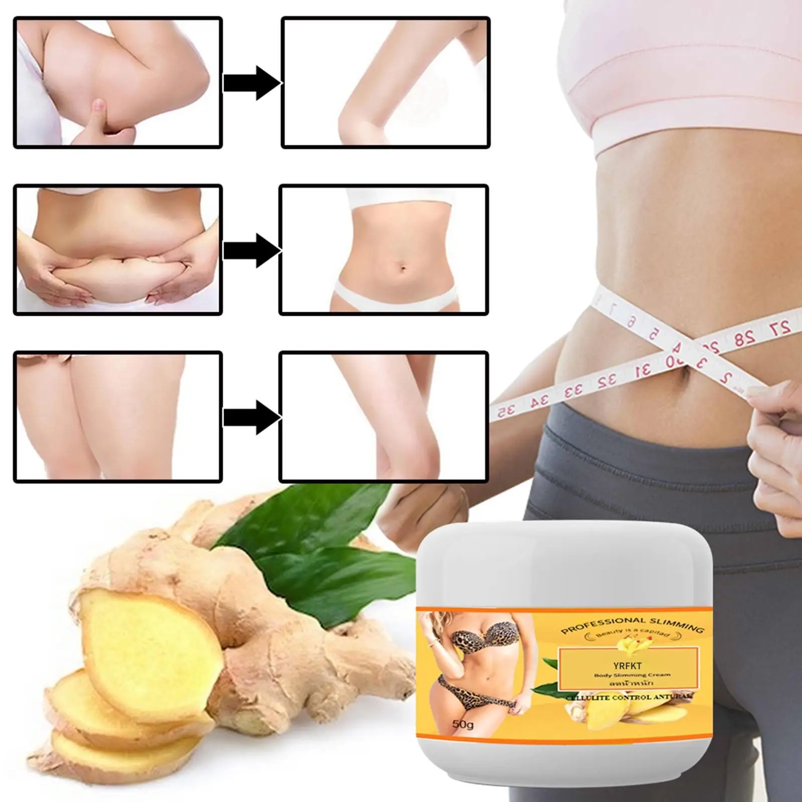 

Ginger Body Slimming Cream Fat Burning Cream Losing Weight Massage Cream