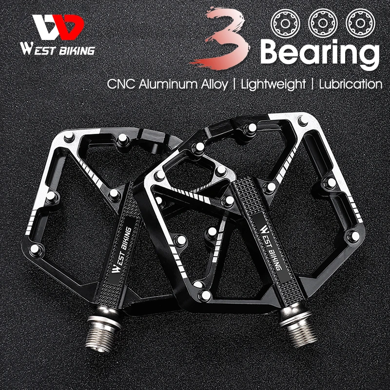 

WEST BIKING Ultralight 3 Bearing Bicycle Pedals Widen Aluminum Alloy BMX MTB Road Bike Sealed Bearing Pedal Cycling Accessories