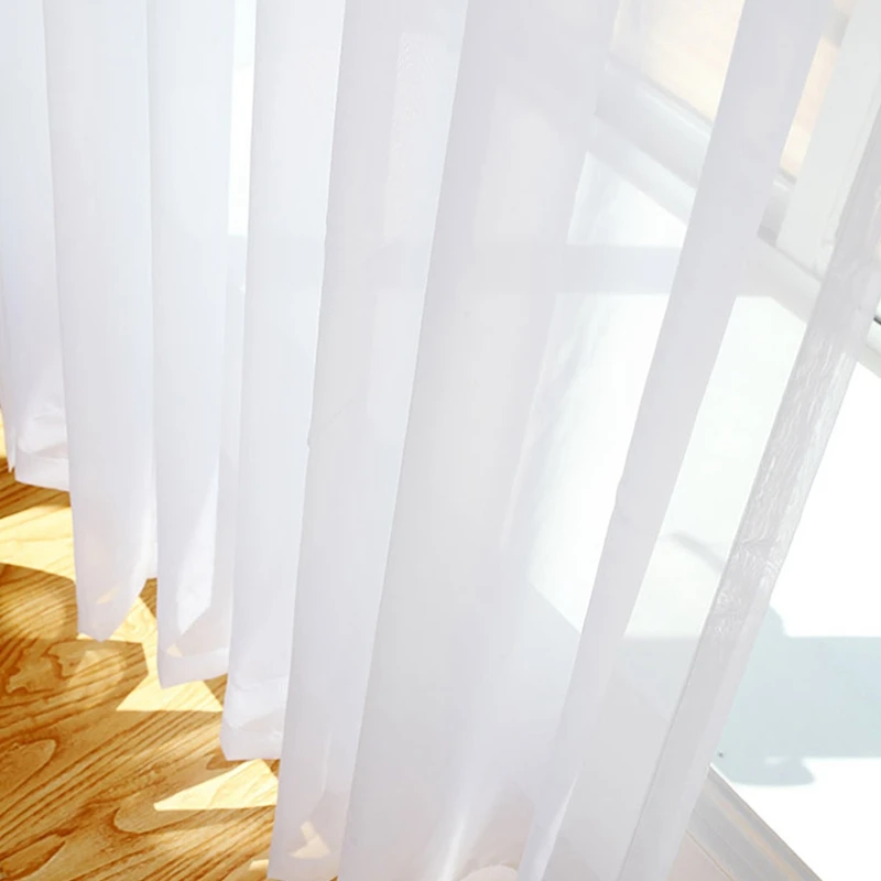 Супермягкие приятные на ощупь шторы из белого тюля для гостиной современные