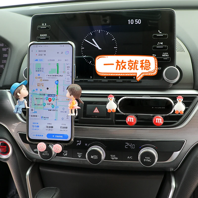 

Cartoon Car Holder For Phone Air Vent Clip Mount Mobile Cell Stand Smartphone GPS Support