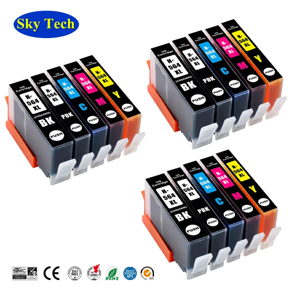 

SKY H-564 HP 564 XL 564XL Compatible Ink Cartridge For HP D5445 D5460 C5370 C5380 C5390 D5510 D6510 B109a B110a B210a 4610 4620