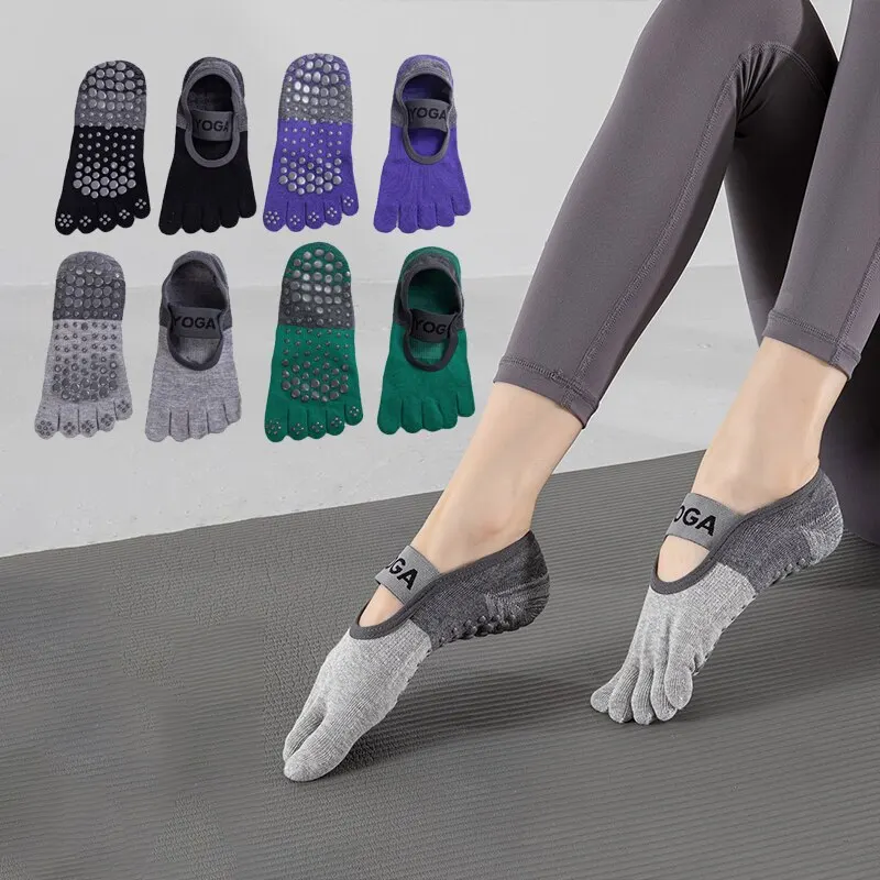

2023 New Yoga Socks Women Five Finger Socks Professional Non-Slip Breathable Indoor Dacing Fitness Pilates Socks