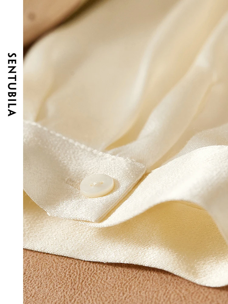 Женская шифоновая рубашка с V-образным вырезом на шнуровке