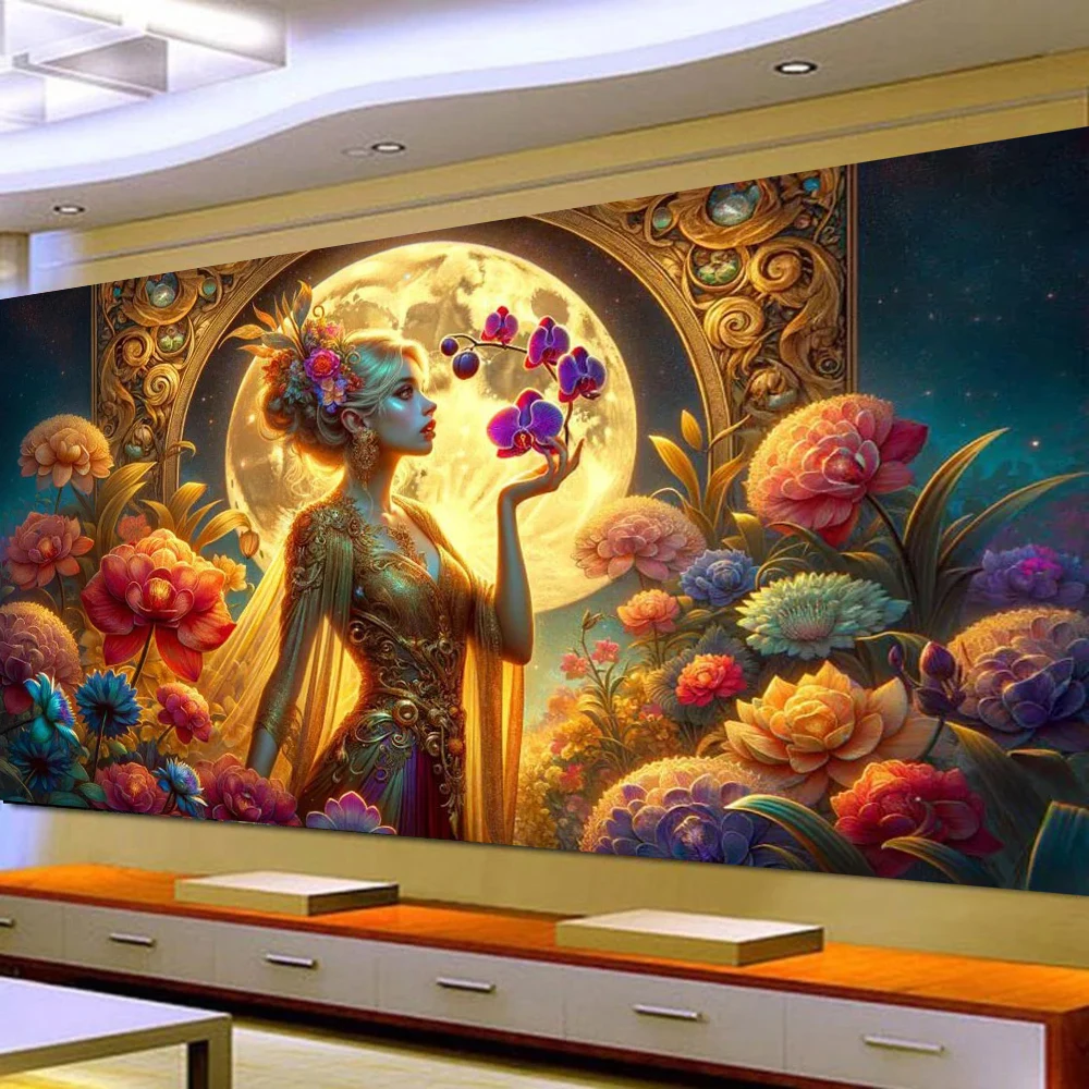 Nouveau style Gustav Klimt Flowers Goddess 5D Diamond Painting Fantasy Woman Kits Mosaic Embroidery Cross Stitch