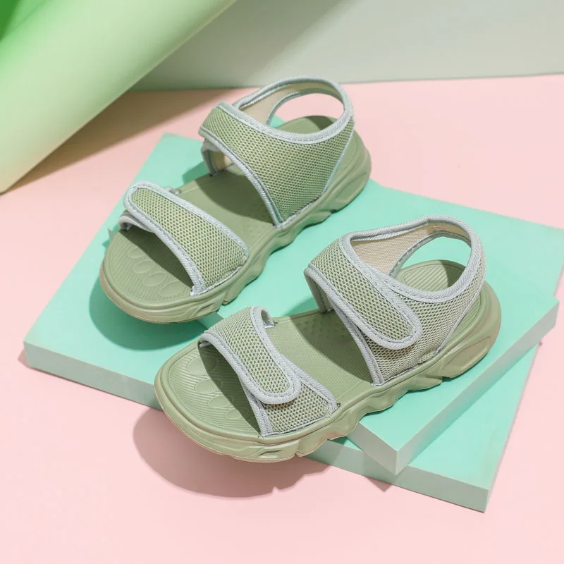 

Сандалии Детские сетчатые, дышащие Спортивные босоножки для мальчиков и девочек, пляжные босоножки, однотонные, лето 2023