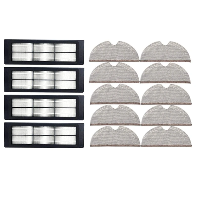 

10Pcs Full Coverage Mopping Cloths With 4Pcs Advanced Filter Kit For Xiaomi