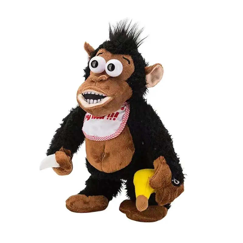 

Electric Monkey Toy Eating Banana Funny Stress Toy For Adults Plush Magnetic Gorilla Monkey With Battery Powered For Office