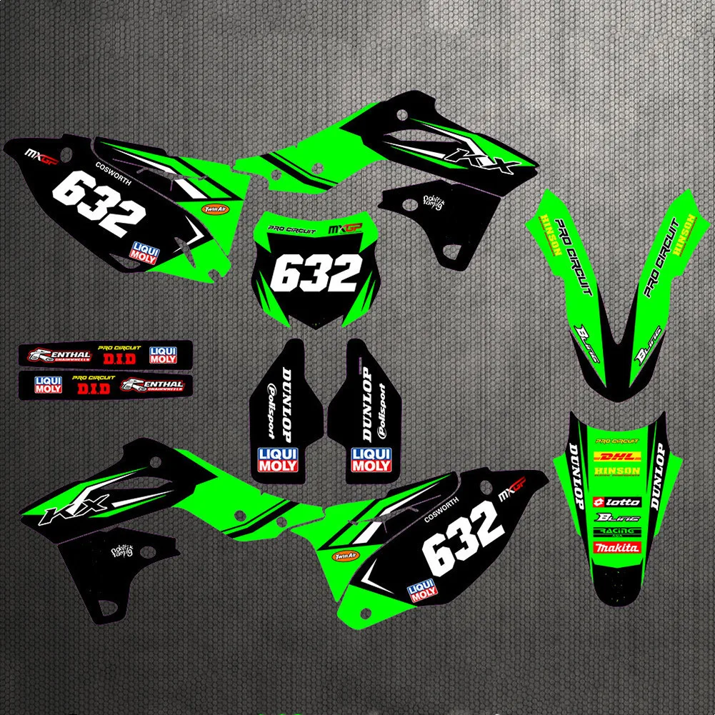 Мотоциклетные наклейки KXF 450 с бесплатными индивидуальными цифрами графические