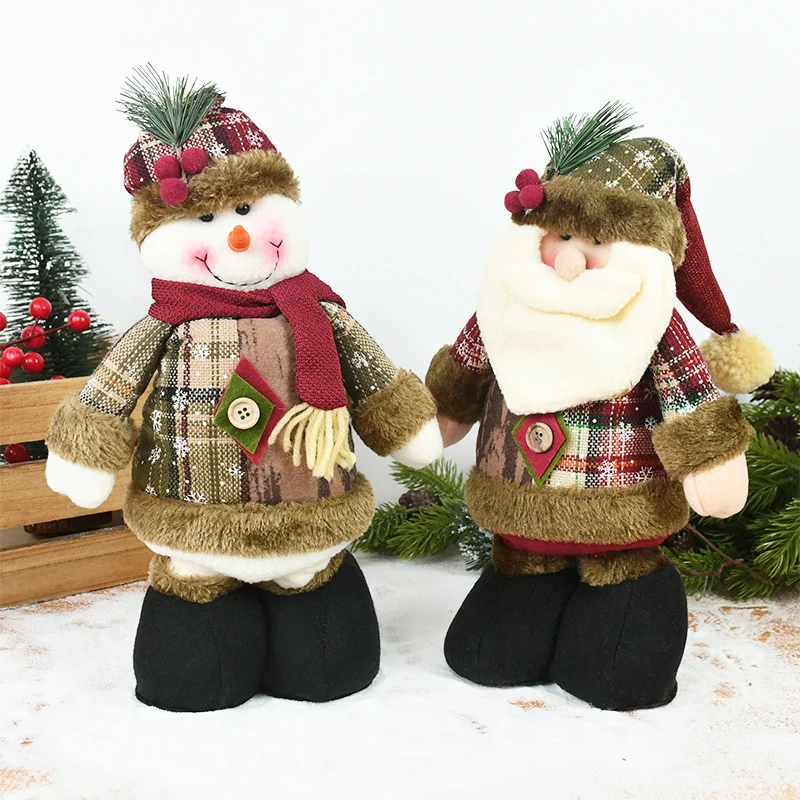 

Рождественские украшения для кукол, мультяшный снеговик, Санта-Клаус, лось, выдвижная кукла, Рождественский Декор, подарок на Новый год, Рож...