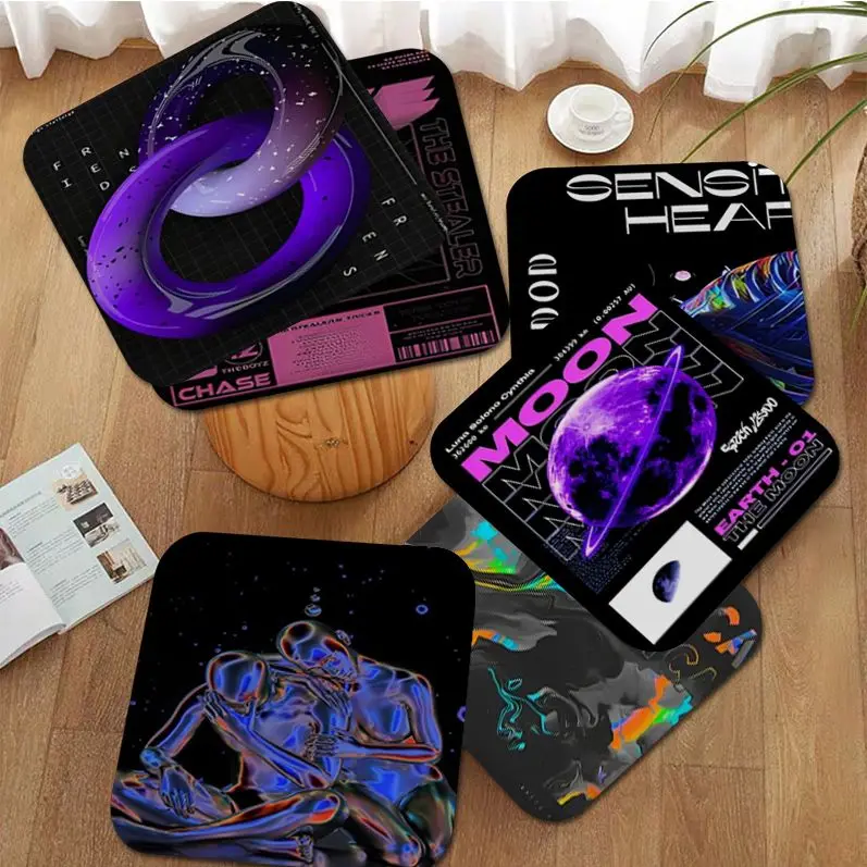 

Psychedelic Acid Graphic Round Meditation Cushion Stool Pad Dining Chair Tatami Seat Cushion Anti-Slip Cushions Home Decor