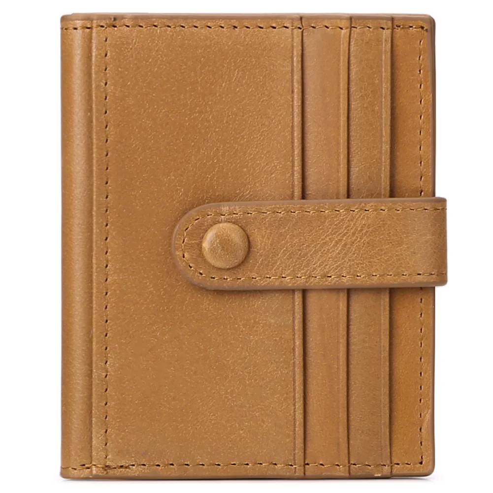 

Leather short wallet men's Card Clip Wallet men clasp multifunctional card bag top layer leather