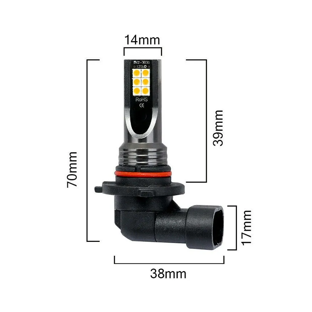 

108W Foglight Bulbs Replacement 2 Pcs Signal 20000LM Tail 3000K Turn Parking 360° 9006 Brake DC 9-32V Fog Lamp