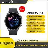 original amazfit gtr 3 smart watch bluetooth gps blood pressure screening 150 sports modes 24 hours health detection smartwatch