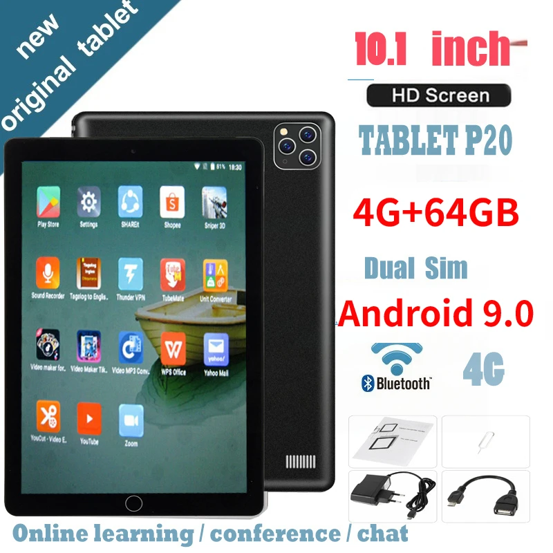 2023 Super 10.1 inch 4G+64GB Tablet PC Android 9.0 Octa Core  4G LTE Tablets 5.0 MP Back Camera WiFi Bluetooth GPS tablet