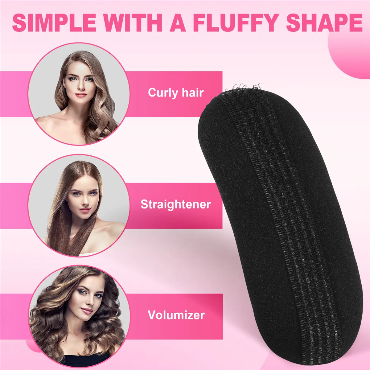 Черная губка заколка для волос объемная набивка булочка прическа