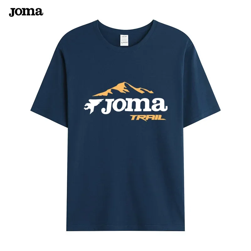 Фото Футболки JOMA Tribute для мужчин, повседневные, из хлопка, с коротким рукавом, для рыбалки, для отдыха, для кемпинга, влагоотводящие. №4