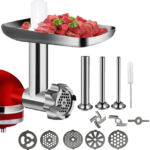 Металлическая пищевая мельница для кухни, подставка для миксера, аксессуары для мясорубки в комплекте с трубками для колбасок