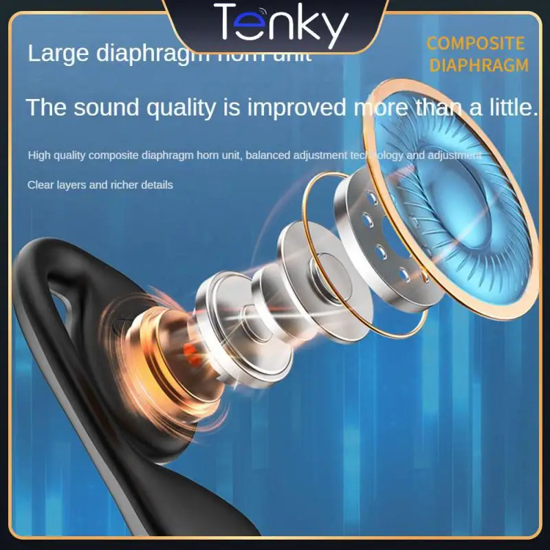 

Black Music Headset Hifi Surround Sound Ear-hanging Type Headset Real-time Visible Power Long Life Audio Devices Ms02