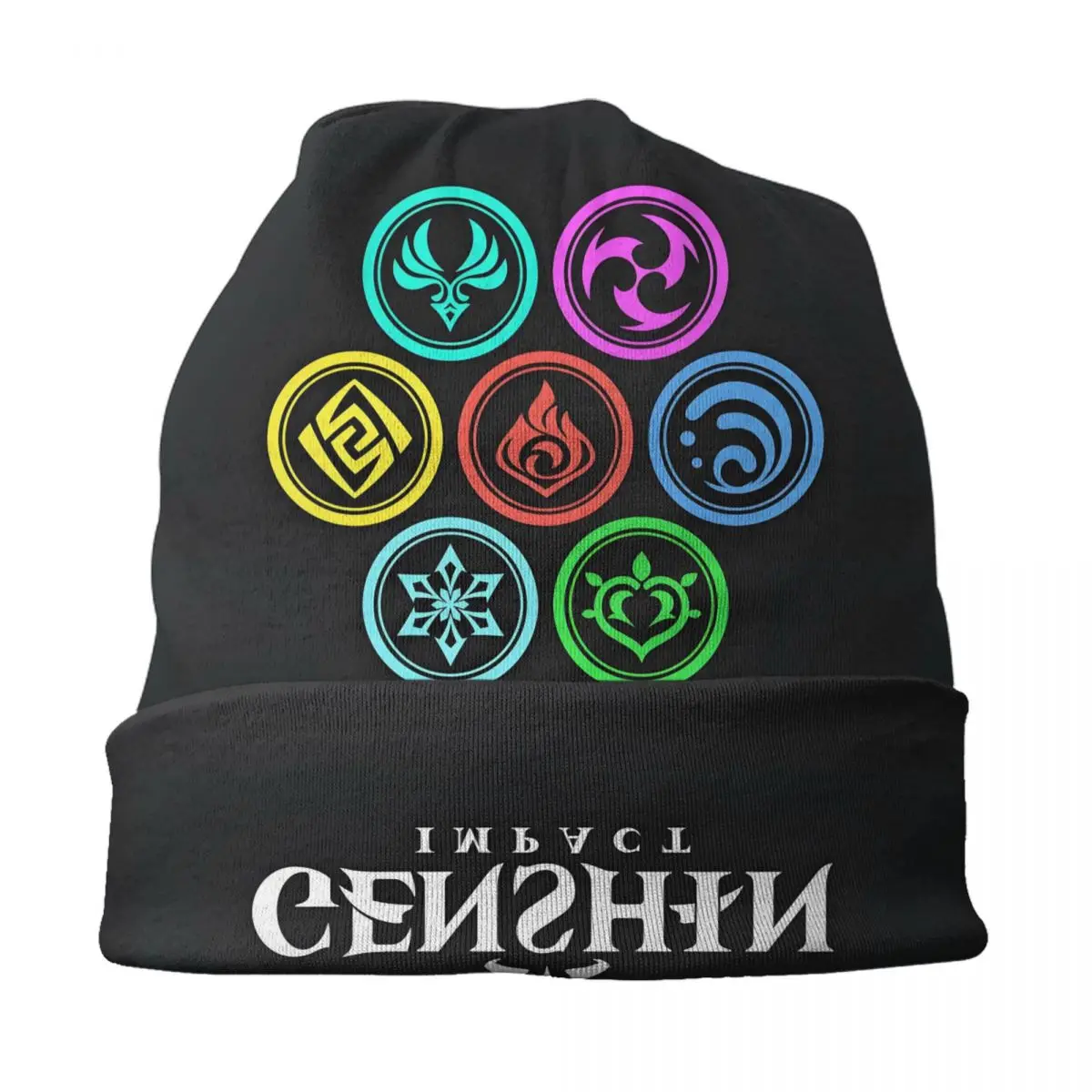 Фото Капот Вязаные шапки Street Genshin Impact Elements Art Anemo Geo Pyro Hydro Beanie Cap Ski Cryo Electro Dendro Шапки Шапки для №3