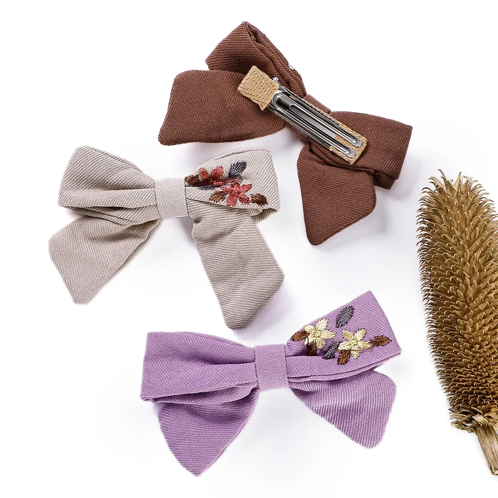 

Fashionable Embroidery Bow Hair Clip Girls' Hair Clip Handmade Ribbon Children's Bow Hair Clip Korean Headwear New Fashion2023