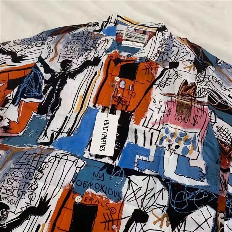 WACKO MARIA Shirt Retro Graffiti Men Women 1:1 WACKO MARIA Men Hawaiian Shirt
