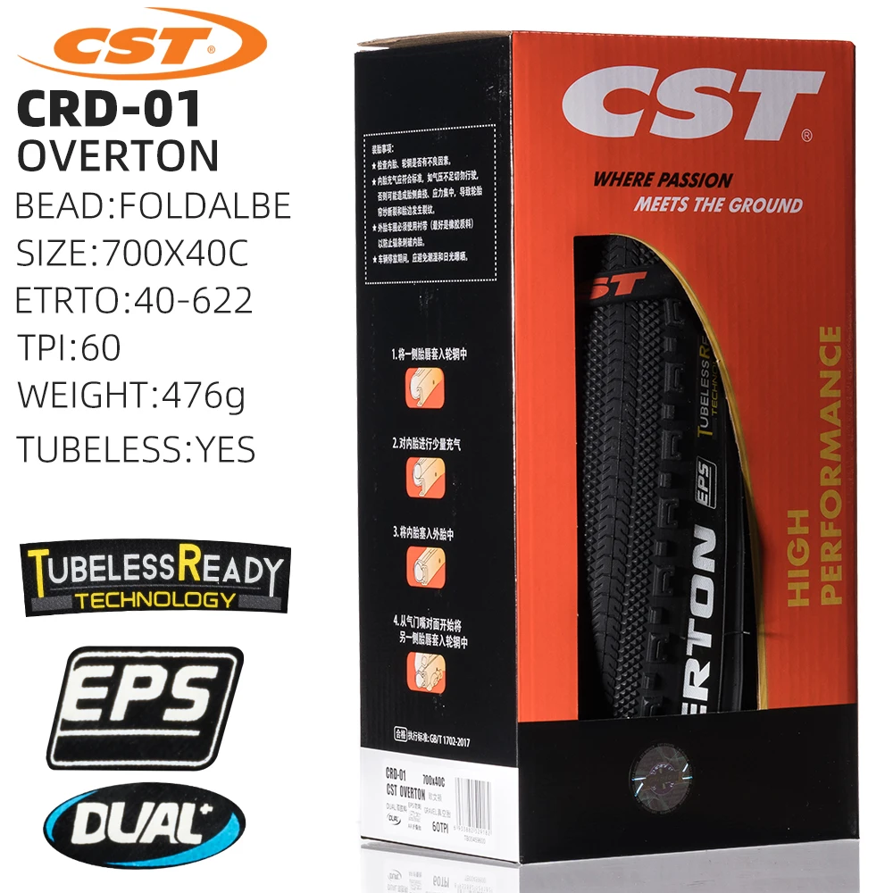 Шина GRAVEL TUBELESS 700X40C CST CRD-01 OVERTON GMTB
