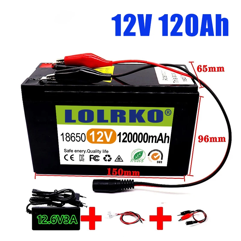 

Новый комплект литиевых батарей 12 в 40 Ач 50 Ач 60 ач 12,6 Ач, литий-железо-фосфатные батареи, Встроенный BMS для солнечной лодки + зарядное устройство в