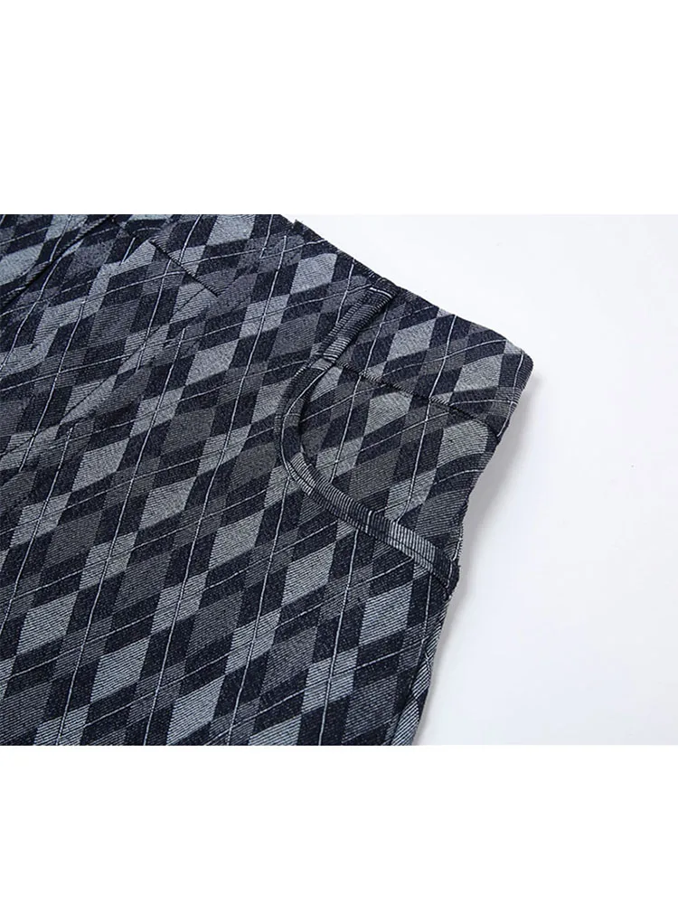 Женская джинсовая плиссированная мини-юбка с высокой талией трапециевидная