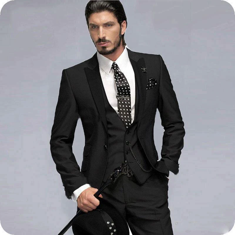 Tailored Made Men Suits Wedding Tuxedos Groom Wear 3 Piece Classic Fit ...