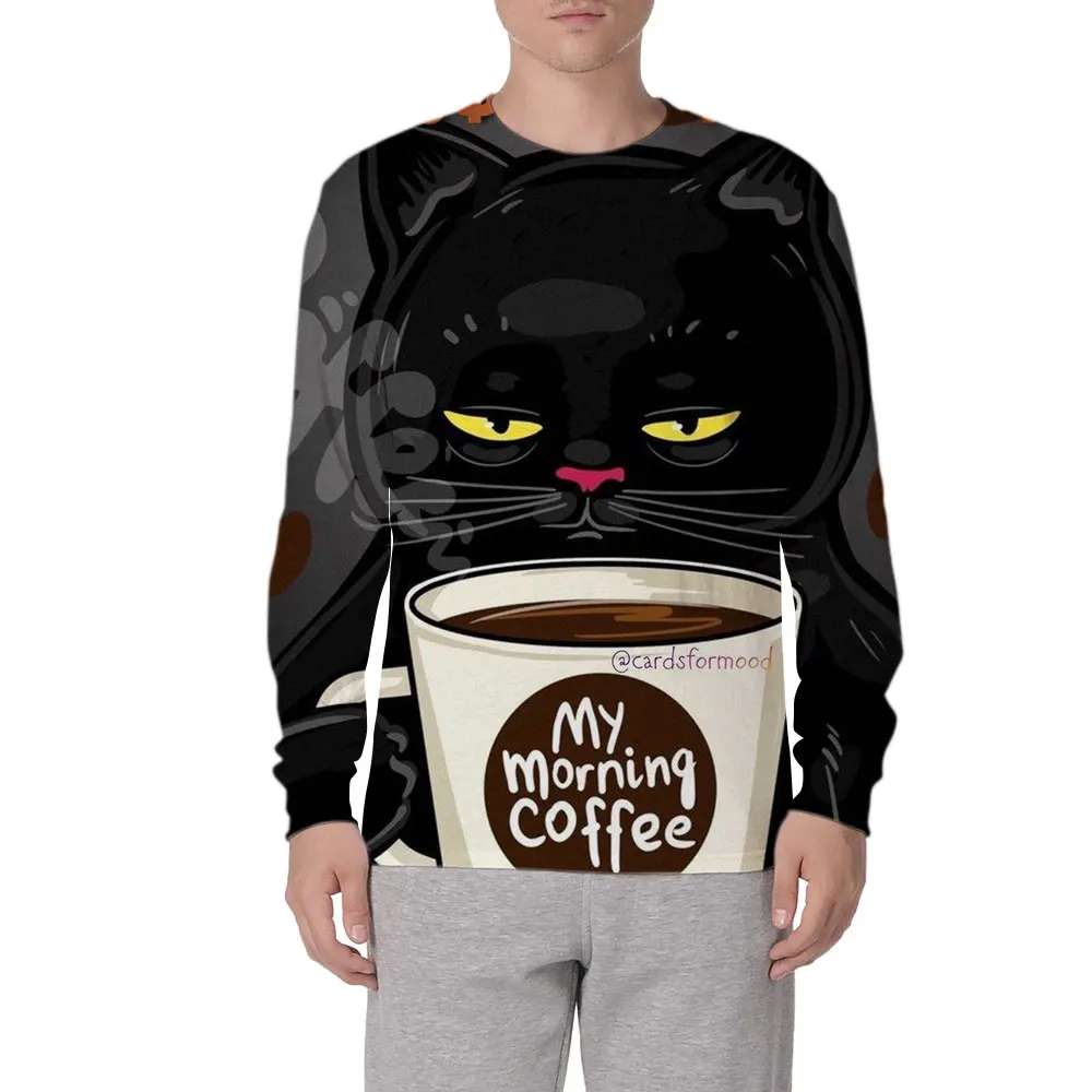 

New Men's T-shirt Cute Cat Printed Man Long sleeves Women t shirt 3D Printed Male Tops Men's Long Sleeve Top O Neck Pullover