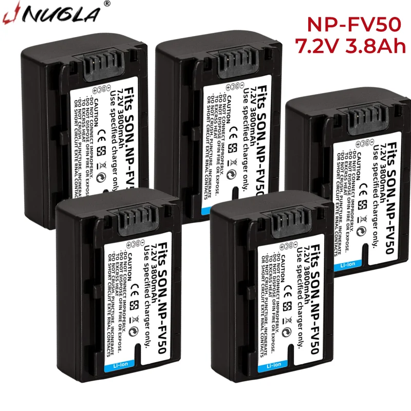 

NP-FV50 7.2V 3800mAh Replacement Battery(5-Pack)for Sony NP-FV50 and Sony PJ430V,PJ540,PJ580V,PJ650V,PJ710V,PJ760V,PJ790V,PJ810