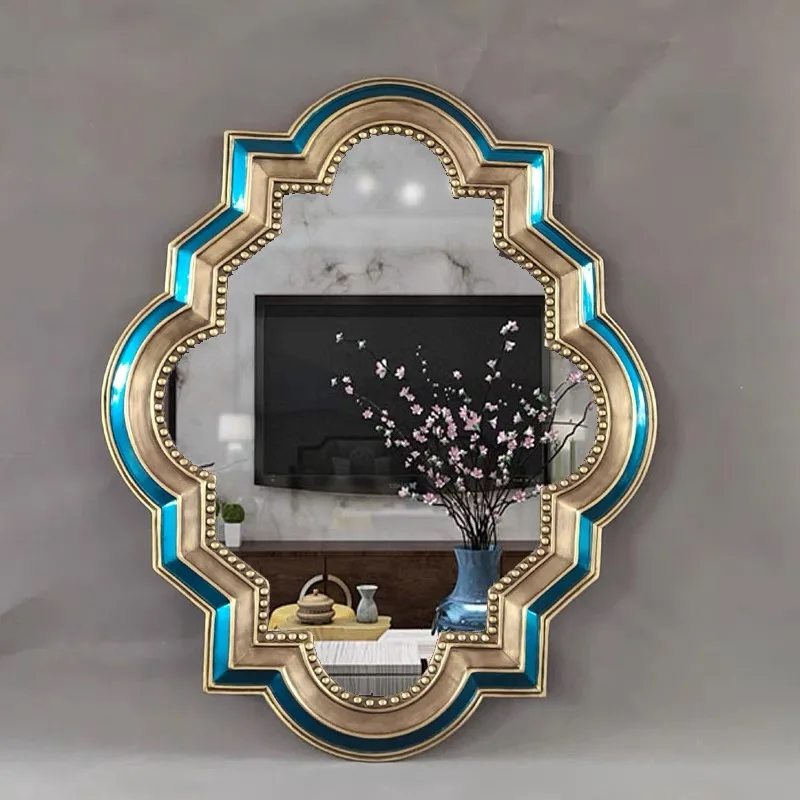 

Vintage European Creative Resin Mirror Aesthetic Mirror Bathroom Shower Living Room Decoration Espejo Pared Home Decor YX50WC