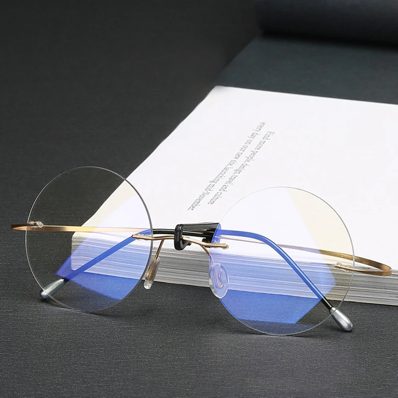 Гибкие круглые очки для чтения без оправы 48 мм женские оптические линзы