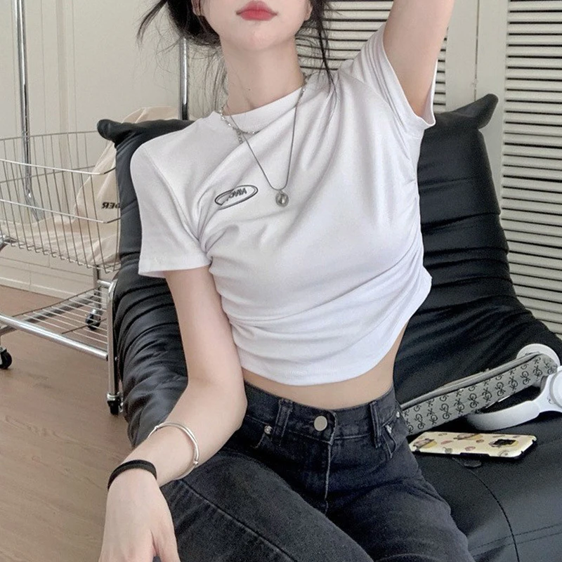 Женский короткий топ до пупка Y2K