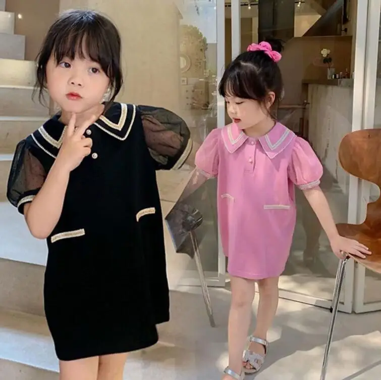 Wholesale  2022 Baby Girls Fashion Summer Formal Lady Style Dress, Princess Kids Elegant Clothing 5 pcs/lot  Hnq 20230