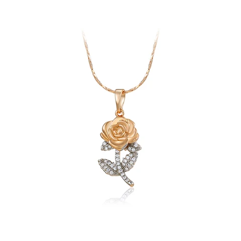 Ювелирные изделия Xuping, модная подвеска в форме цветка розы с цепочкой, ожерелье для женщин и девушек, подарки A00919793