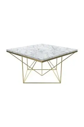 

Современный белый яркий кофейный столик Fia carara из нержавеющей стали титана золота среднего размера, кофейный столик