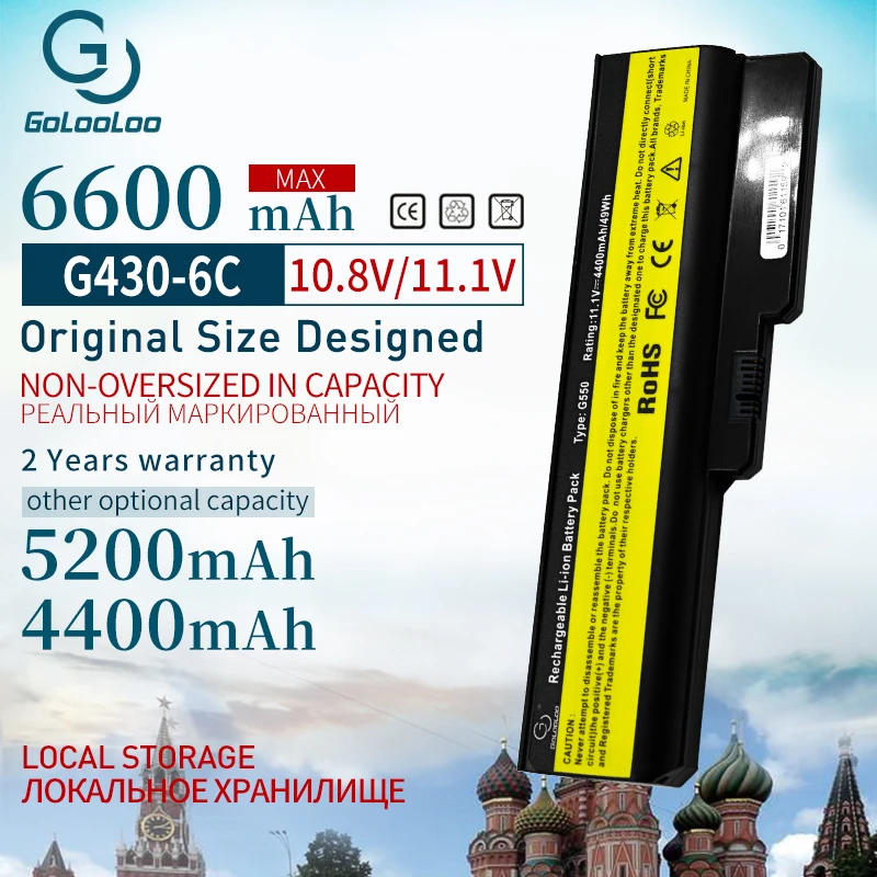 

Golooloo Laptop Battery For Lenovo 3000 G430 G450 G530 G550 N500 Z360 B460 B550 V460 V450 G455 G555 L08S6Y02