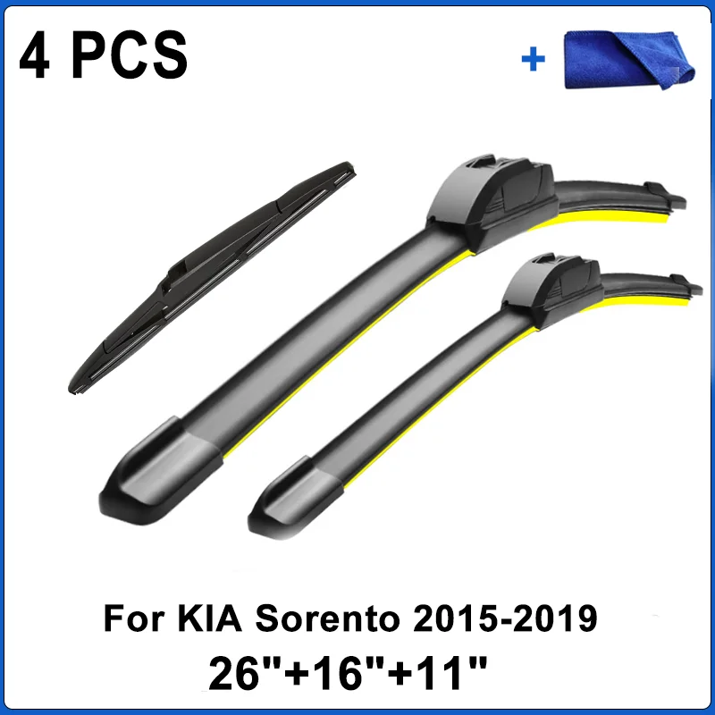 

Для KIA Sorento 2015 2016 2017 2018 2019 Sorento Prime UM MK3 щетки переднего и заднего стеклоочистителя U J крючок 26 "+ 16" + 11"