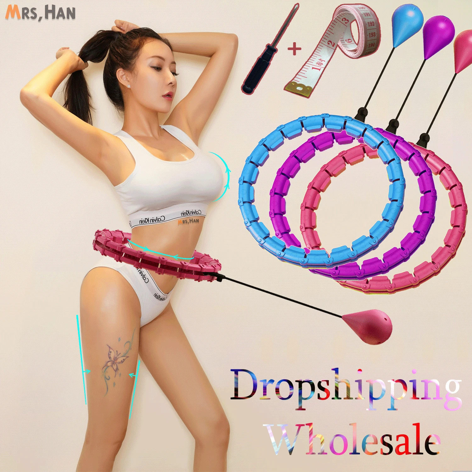 

Sections Fitness Smart Sport Hoop Adjustable Thin Waist Exercise Gym Circle Ring Equipment Waist Easy weight loss Dropshipping