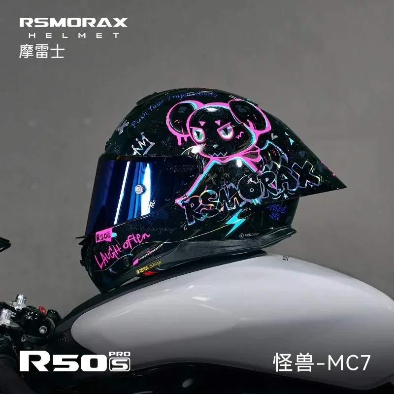 Фото Мотошлем RSMORAX R50S Pro для женщин, полнолицевой, с большим спойлером, для шоссейных гонок, легкий №4