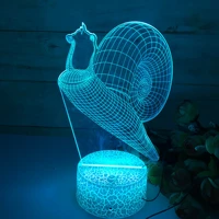 snail 3d lamp colorful remote control touch led night light bedroom table lamp birthday gifts for kids room decor nightlight