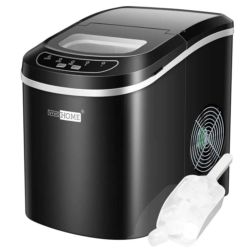 

Stainless Steel Electric Portable Compact Ice Maker Machine 26lbs/Day Black