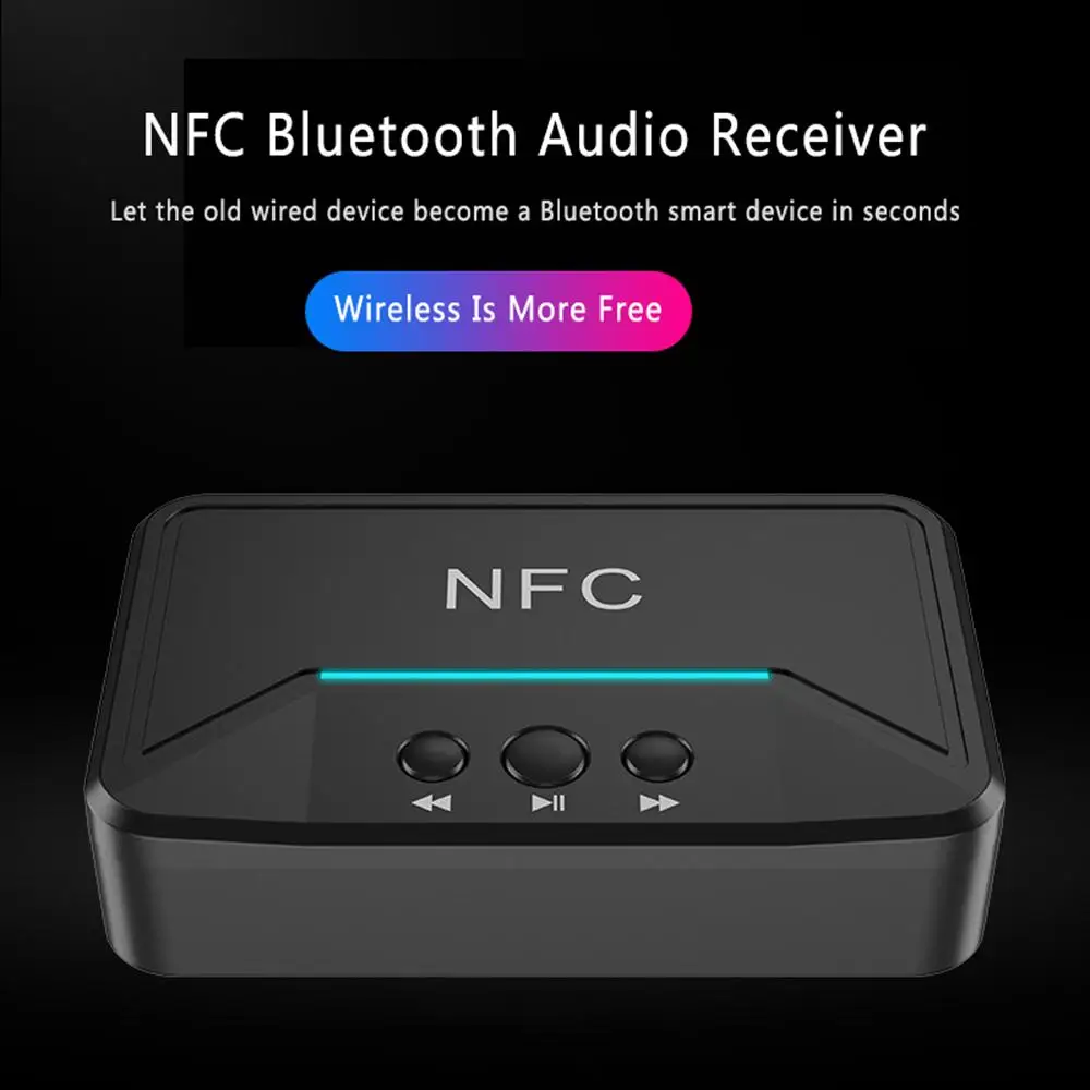 

NFC Receiver Transmitter BT5.0 FM Stereo AUX 3.5mm Jack RCA Optical Wireless Handsfree Call Audio Adapter TV