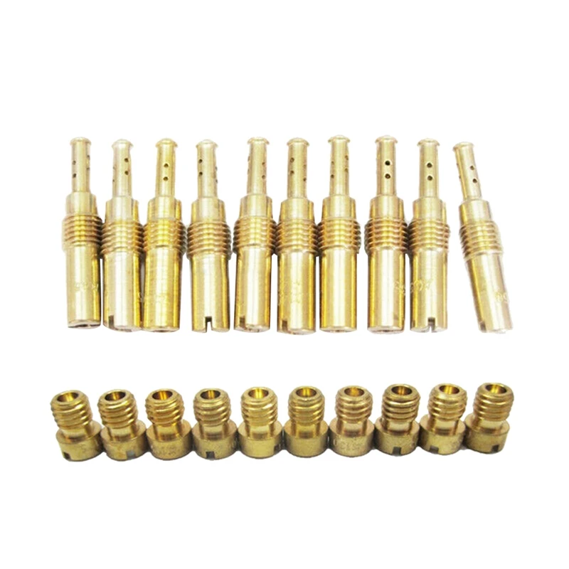 

10Pcs Carburetor Main Jet Kit & 10Pcs Slow/Pilot Jet For PWK Keihin OKO CVK PWM NSR KSR Motorcycle Carburetor