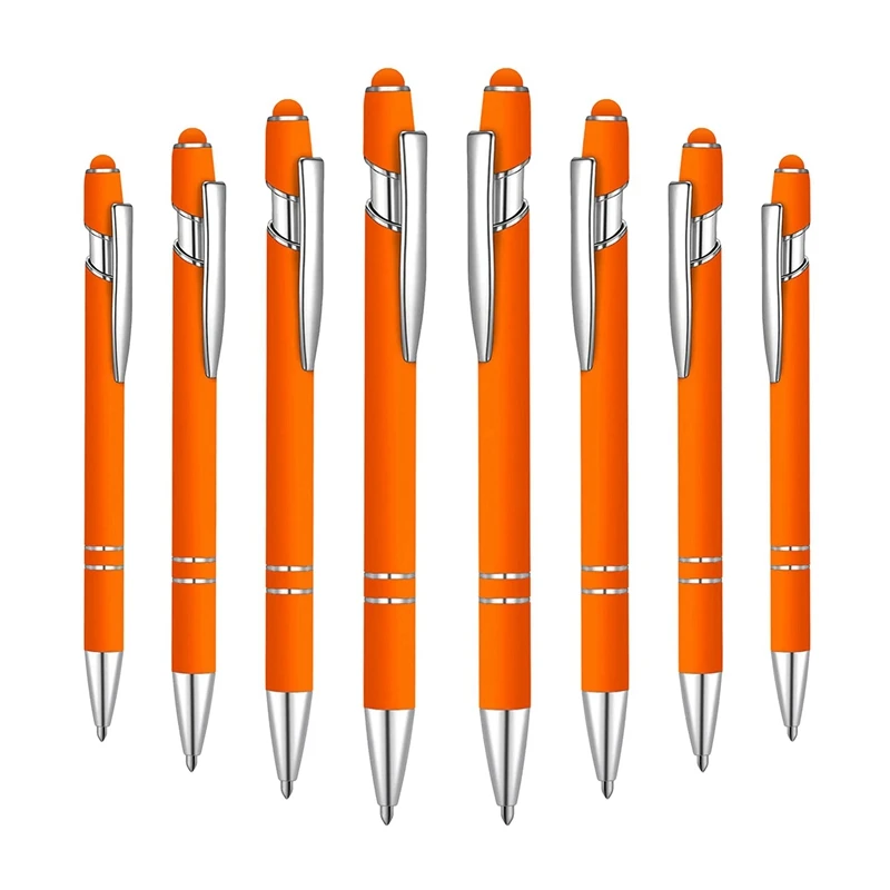 

8 Pieces Ballpoint Pens With Stylus Tips Contact Screen Stylus Pens Rubberized Contact Ballpoint Pen Metal Writing Pens