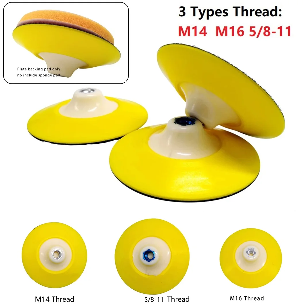 

Backing Pad Car Polishing Hook&Loop Sanding Pad Backer Plate Car Wash Care Tool M14 M16 5/8-11 For Rotary Polishing Machine